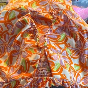 SHEIN Floral Orange and Purple Dress